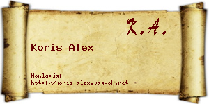 Koris Alex névjegykártya